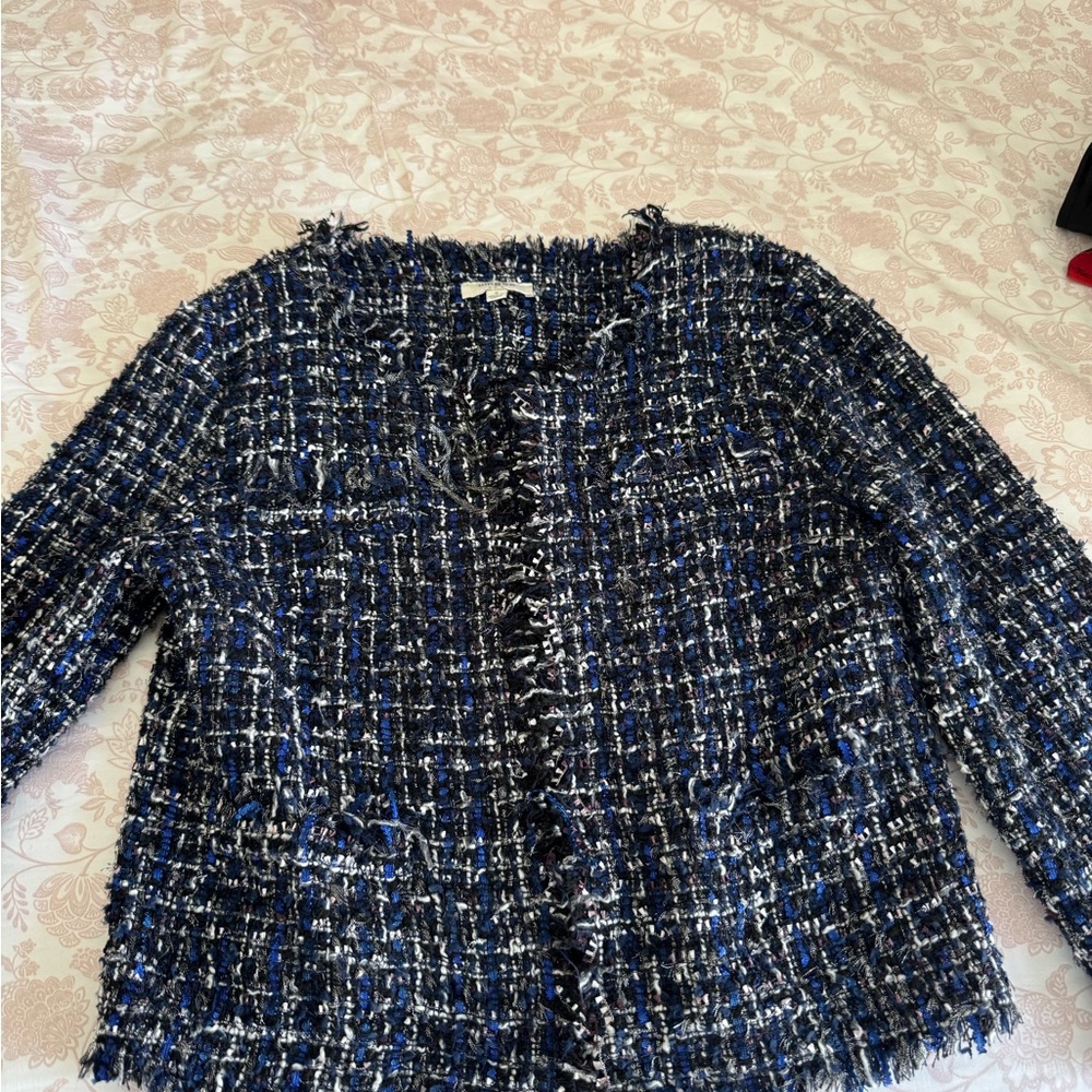 Umgee Black and Blue Tweed Blazer
